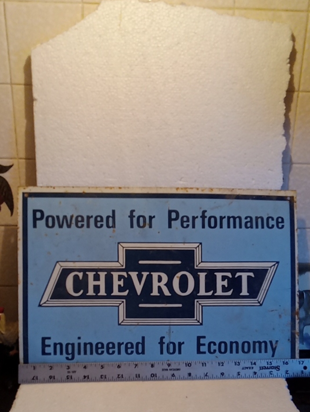17" - 11" Powered For Performance Chevrolet Engineered for Economy Vintage Metal